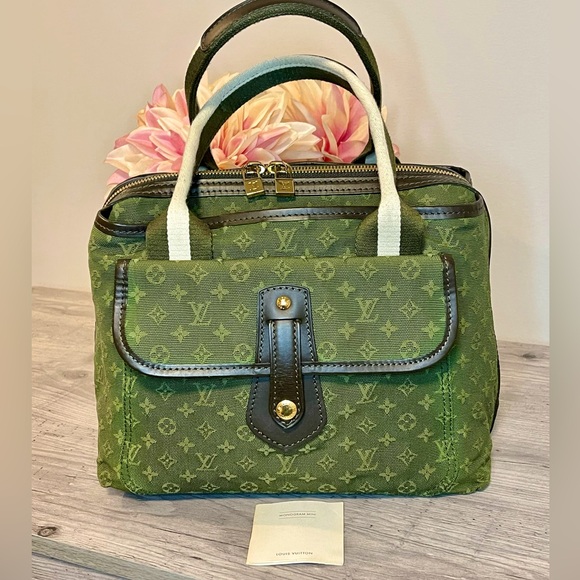 Authentic LOUIS VUITTON Sacmary Kate Green Monogram Mini Lin Bag - Picture 15 of 15